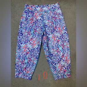Ivivva by lululemon Patterned Comfy Cropped Pants Pockets Pleats Girls 10